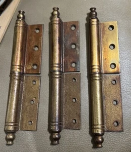 Traditional Brass Flag Left Antique Door Hinge Lot 3 - Picture 1 of 5