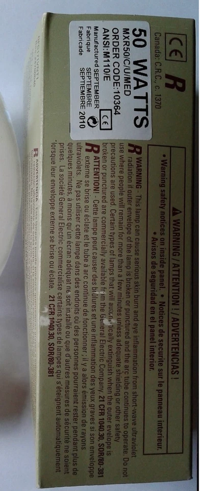 GE 10364 50W BD17 Pulse Start Metal Halide MXR50/C/U/MED/50W MC Open Box - Image 1 of 1