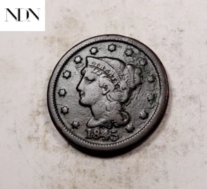 1845 Braided Hair Large Cent - Very Fine (VF) - #LC290 - Imagen 1 de 3