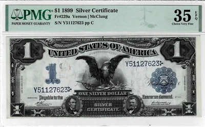 1899 $1 Silver Certificate-fr.229a--(Vernon/McClung) PMG Choice Very Fine 35 EPQ - Image 1 of 4