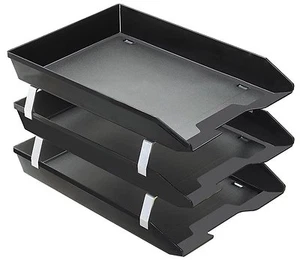 Acrimet Facility 3 Tiers Triple Letter Tray Frontal (Black Color) - Picture 1 of 4