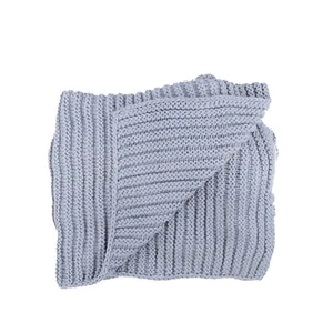 Charter Club Damask Designs Blanket White Chunky Knit 50x70 Grey Throw New - Picture 1 of 1