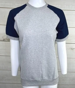 New Boohoo Man Womens Grey Raglan Short Sleeve Sweater Size Small Gray NWT A2406 - Picture 1 of 11