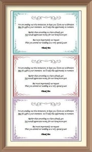 20-30 WEDDING GIFT POLITE MONEY REQUEST POEM NOTES - Picture 1 of 13