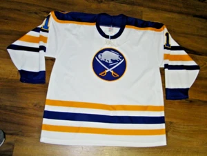 CAMISETA DE HOCKEY VINTAGE BUFFALO SABLES DON EDWARDS CUELLO CORBATA TALLA XL (54) MUY BONITA - Imagen 1 de 8