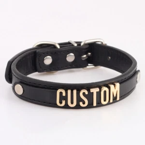 Letter Choker DIY BDSM Gift Collar Punk Custom Pu Leather Customized Necklace - Picture 1 of 15