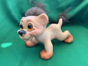 1960’s Original Dam Things LION TROLL Doll Animal Brown Hair & Tail - 5” x 7” In - Picture 1 of 11