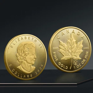 Moneta commemorativa 2024 regina Elisabetta II placcata oro 1 oz o PUR monete dollari - Foto 1 di 8
