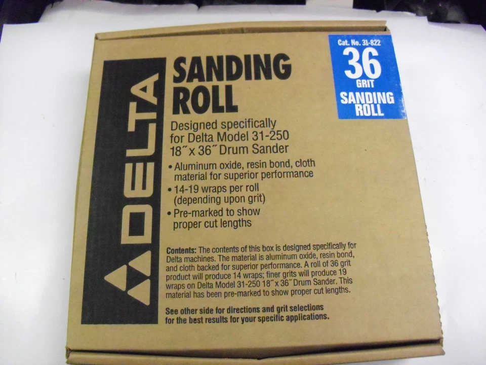 Delta 36 Grit Aluminum Oxide Resin Bond Cloth 36 Grit Sanding Roll # 31-822 - Image 1 of 1