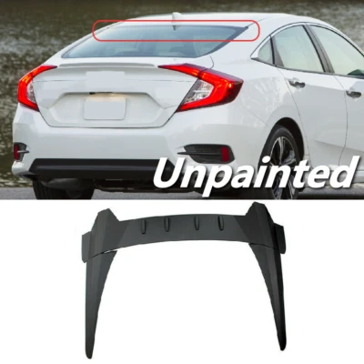 Rear Window Roof Spoiler Fit for Honda Civic 2016-2021 10th R Style Matte Black Foto 1 de 3