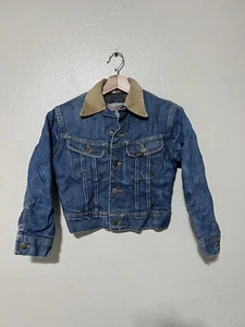 Vintage Lee Storm Riders Decke gefüttert Denim Trucker Jeansjacke Jugend 16x17 - Bild 1 von 5