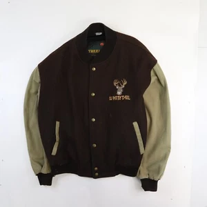 Vintage Whitetail Deer Wool Varsity Jacket Size XL Nature - Picture 1 of 8