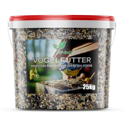 25 kg Vogelfutter Streufutter Wildvogelfutter 4 Jahreszeiten Vögel Eimer 25 TOP - Bild 1 von 4