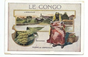 Le Congo - Femme de Libreville - - Chromo Ecole communale de Lyon - Trade Card - Picture 1 of 2