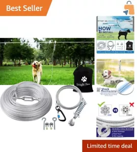 Easy-Install Heavy Duty Dog Tie Out Cable - Perfect for Camping and Yards - Picture 1 of 9