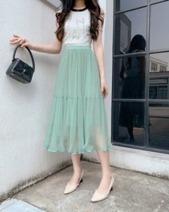 halblanger Rock Neu Frühling/Sommer Damen Elegant - Bild 1 von 19