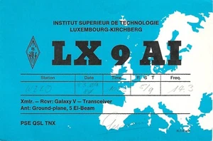 QSL Karte CB AMATEURFUNK Postkarte W2LD 1981 Luxemburg Kirchberg LX9AI - Bild 1 von 2