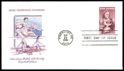 1981 Babe Zaharias FDC- American Postal Arts Society FARNAM Cachet - Image 1 of 2