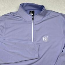 Footjoy FJ Men Large Stripe Purple Quarter Zip Long Sleeve Pullover Golf Sweater