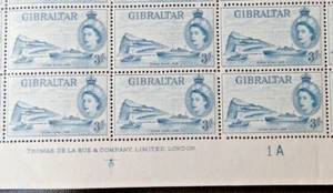 GIBRALTAR 1953-59 SG150 QEII 3d. SATURNIA (LINER) IMPRINT BLOCK - MNH - CV £28 - Picture 1 of 1