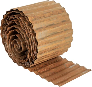 Worth Garden 20 Feet Pre-Rusted Corrugated Edging - 6" H. Sturdy Steel Landsc... - Picture 1 of 15