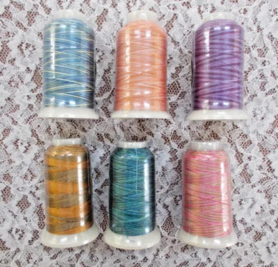 Thread Art  Machine Embroidery Thread Lot of 6, Polyester  1000M Spools - Image 1 of 3