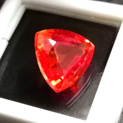 PIEDRA PRECIOSA SUELTA NATURAL CERTIFICADA ÓPALO DE FUEGO MEXICANO NARANJA CORTADO TRILLÓN 12-14 CT Foto 1 de 4