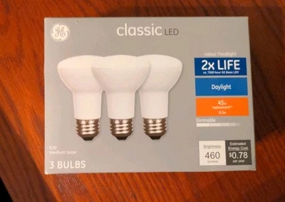 GE Classic LED - Indoor Floodlight - 3 Pack - R20 - 45w - Image 1 of 2