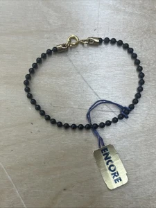 Pulsera delicada protección curativa cuentas diminutas espinela negra minimalista Encore - Imagen 1 de 2