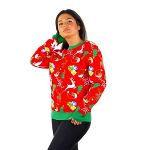 SOCAL LOOK Women Ugly Christmas Sweater - Funny Cute Festive Holiday Pullover - Picture 1 of 10