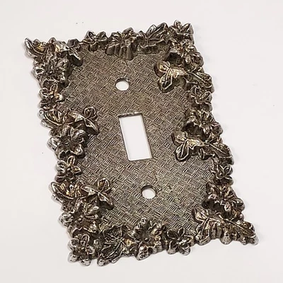 Cubierta de placa de interruptor de luz vintage floral 1967 American Tack Howe Co Foto 1 de 4