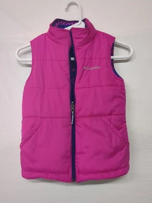 Chaleco hinchable rosa reversible Columbia para niñas jóvenes talla 8 Foto 1 de 4