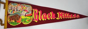 Black Hills South Dakota Vintage Filz Wimpel 50er - 60er Mount Rushmore Cowboy - Bild 1 von 1
