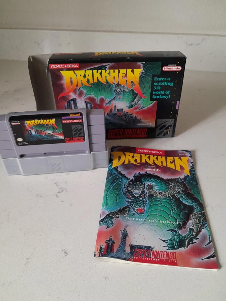 Drakkhen Kemco Super Nintendo SNES Tested Authentic Complete CIB Excellent  - Image 1 of 4