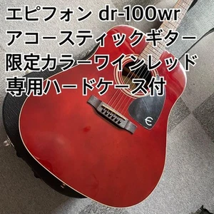 Epiphone DR-100WR Acoustic Guitar Wine Red Limited Edition with Hard Case - Picture 1 of 10