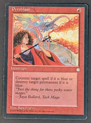 MTG Card - 1x Pyroblast - Ice Age - HP - Vintage - Magic The Gathering - 1995 - Image 1 of 4