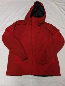 Herren Marmot rot abnehmbare Kapuze verstellbare Taille Reißverschluss Mantel Etikett Größe XL - Bild 1 von 10