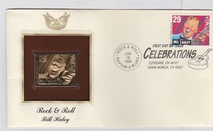 TurtlesTradingPost- Bill Haley- Rock & Roll- 1993 #2725 FDC Gold Stamp - Picture 1 of 2