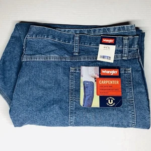 Wrangler Carpenter Jeans Mens Size 50x30 Blue Denim Loose Fit 94KMBDV NEW W TAGS - Picture 1 of 18