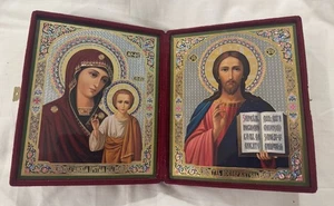 Jesus Christ & Virgin Mary of Kazan, travel Icon Case. - Picture 1 of 6