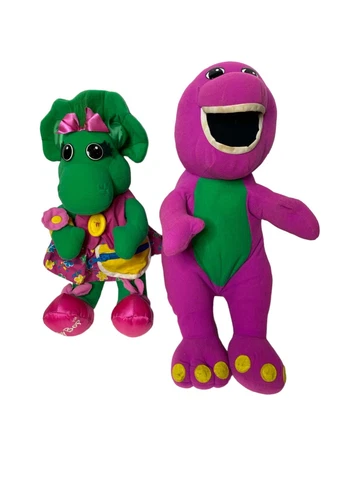Vintage 1992/93 Talking Barney & Baby Bop The Lyons Group 12” Plush Cover