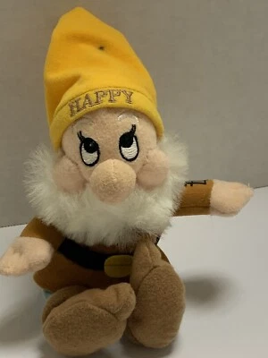 "Mini bolsa de frijoles de felpa de 8"" de Disney Store FELIZ Blancanieves y los siete 7 enanitos"  Foto 1 de 4