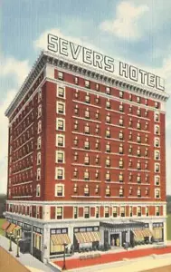 HOTEL SEVERS Muskogee, Oklahoma um 1940 Vintage Leinen Postkarte - Bild 1 von 1