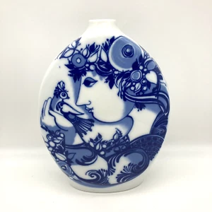 "Jarrón de porcelana blanco azul vintage Rosenthal Studio Line Bjorn Wiinblad 11" - Imagen 1 de 15