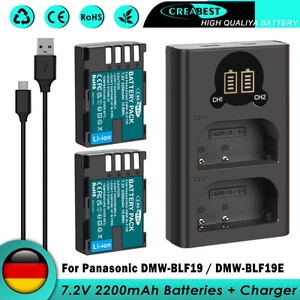 2× DMW-BLF19 BLF19E Akku + Ladegerät Für Panasonic Lumix DMC-GH5 GH4 GH3 DC-G9 - Bild 1 von 19