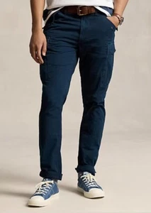 Polo Ralph Lauren Mens Aviator Navy Slim Fit Canvas Cotton Cargo Pants 34x32NWT - Picture 1 of 13