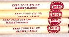 Lot de 3 crayons en bois inutilisés MASSEY-HARRIS + 1 d'occasion à travers l'Amérique.