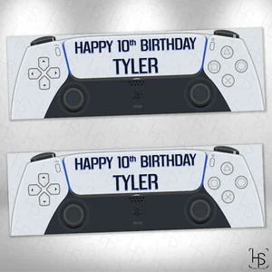 PS5 Controller Gaming Personalised Birthday Party Banner Kids Playstation Game - Picture 1 of 1