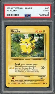 PSA 9 Pikachu (Ink Dot Error) Jungle 60/64 Pokemon Card B23 - Picture 1 of 2