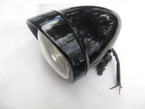 HARLEY custom/ bobber 4.5" Bullet mini Headlight with Frenched visor gloss black - Picture 1 of 9